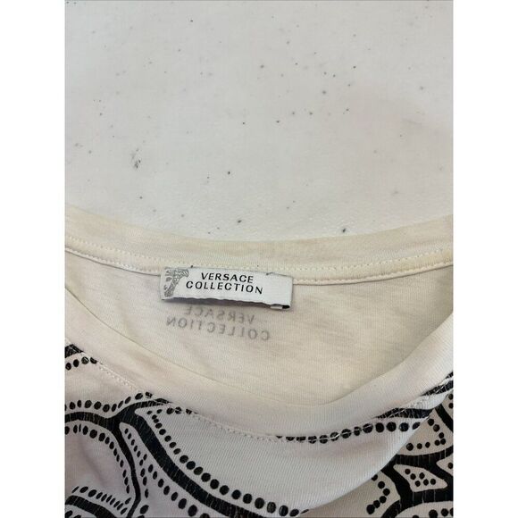 VERSACE COLLECTION  White Graphic MEDUSA T-Shirt SMALL/ MEDIUM - Picture 4 of 11